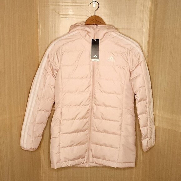 adidas Jackets & Blazers - Adidas Essentials Womens New Light Pink Duck Down Long Jacket Small